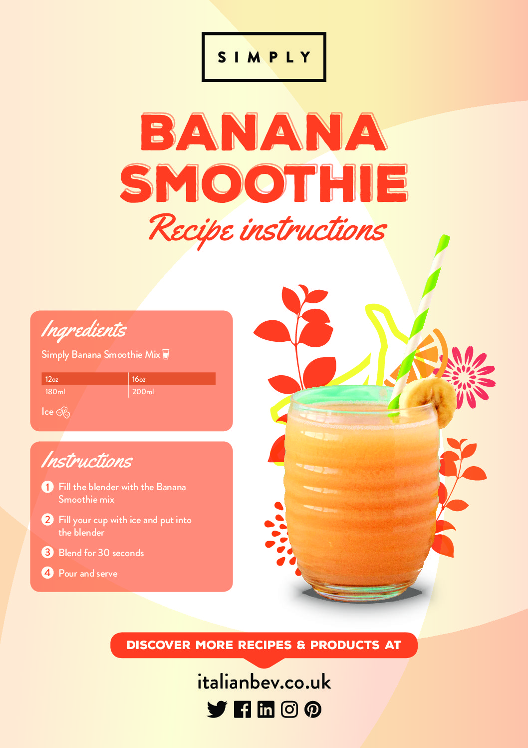 Simply Banana Smoothie Recipe Card - IBC Simply
