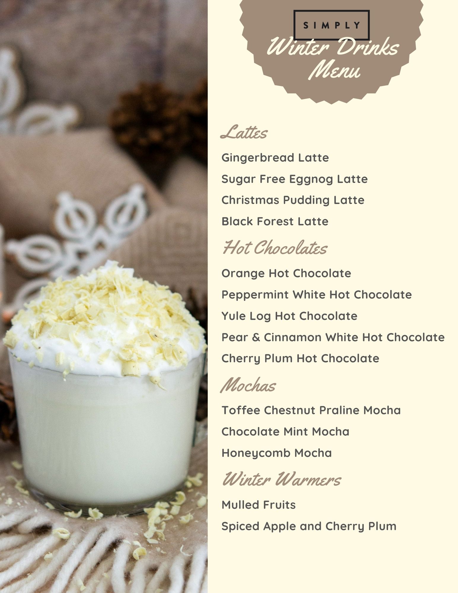 Coffee Shop Winter Menu Ideas IBC Simply