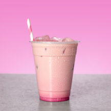 Pink iced chocolate